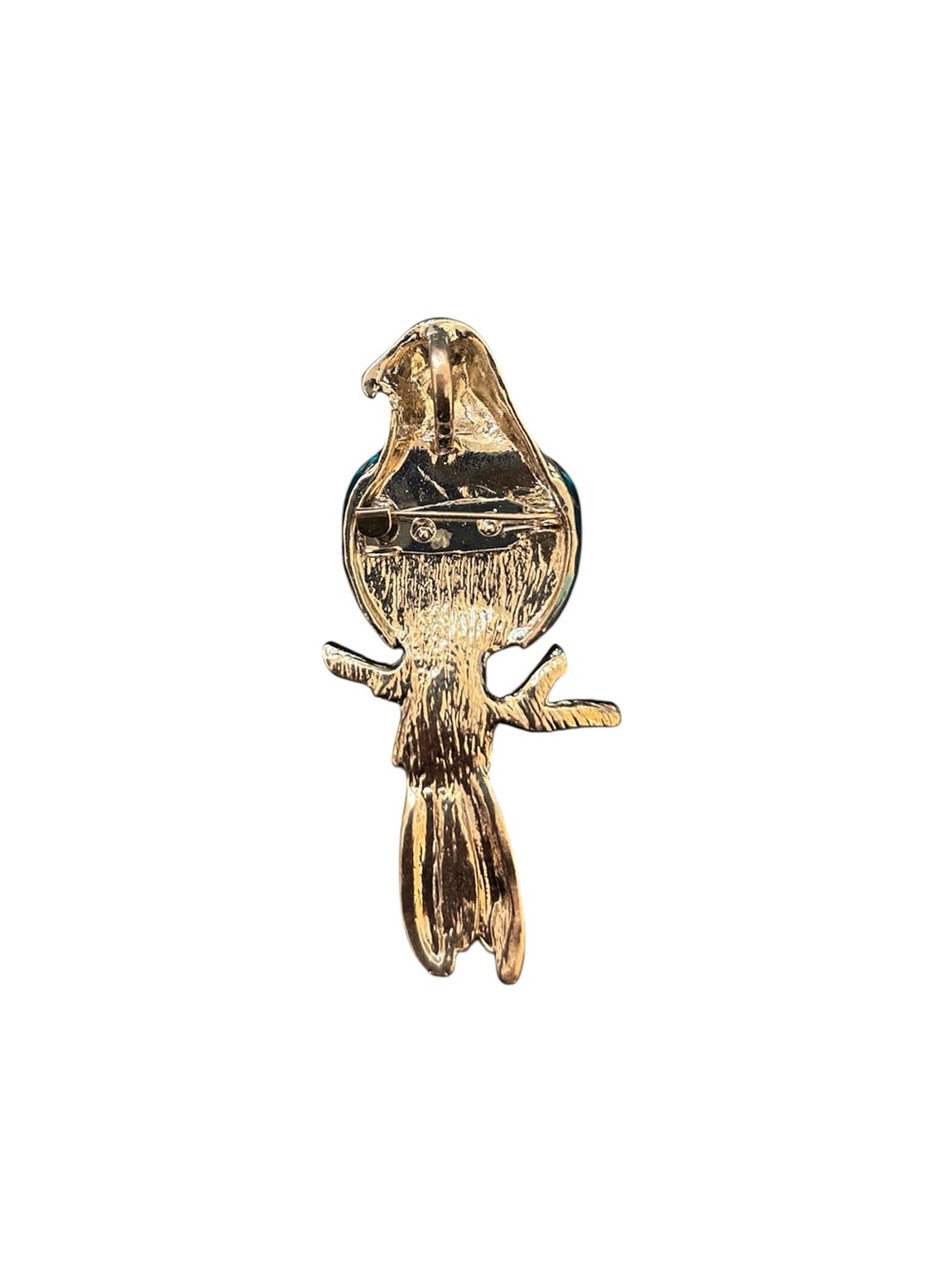 Enameled Parrot Brooch with Quartz Cabochon Body - Picture 2 of 3